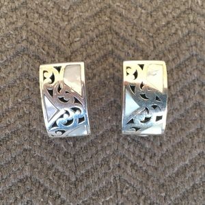 Lois Hill Silver and Mother-of-Pearl CLIP EARRINGS